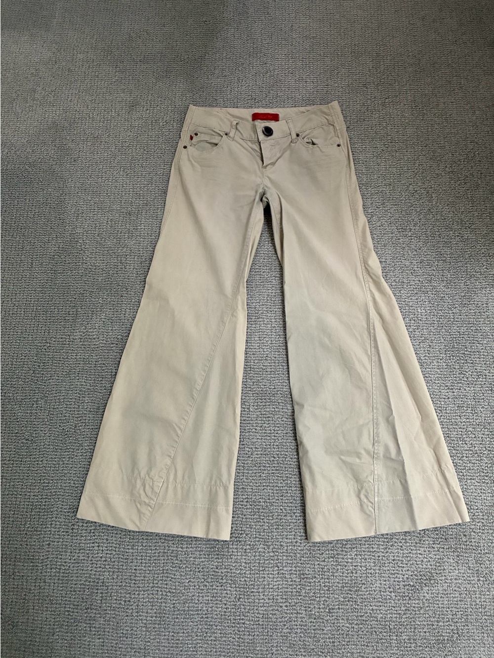 Anthropologie Level 99 Beige wide leg pants with Red Brand Tag